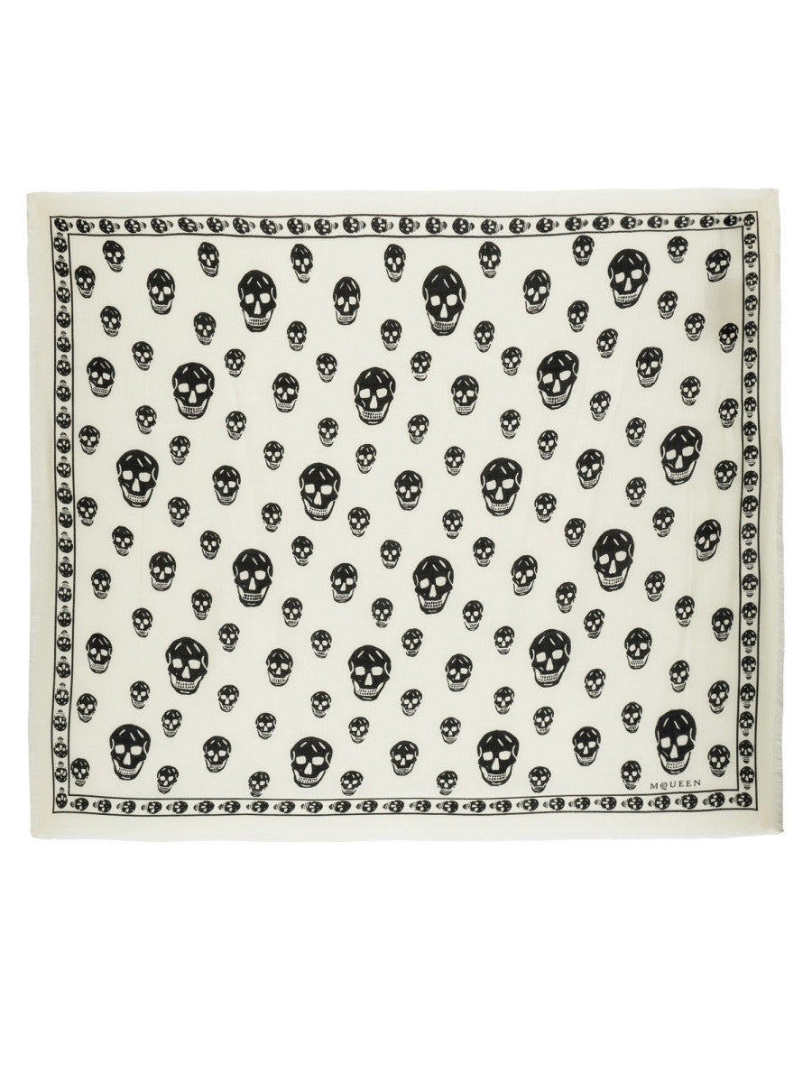 Alexander McQueen Women's Skull Scarf White