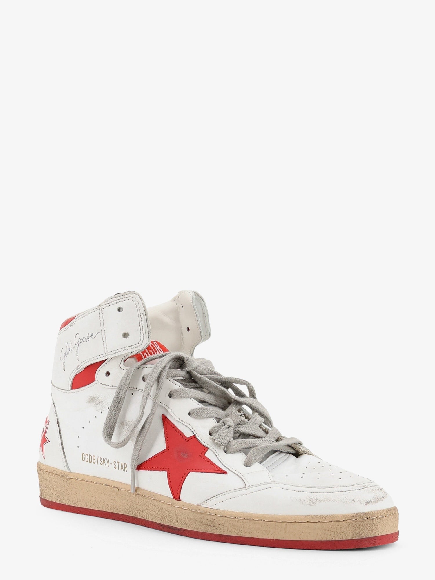 Golden Goose Men's Sky Star Leather Sneakers White