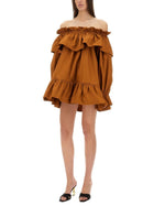 Saint Laurent Women's Sleeve Dress Brown, view 2