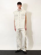 DRKSHDW Men's Sleeveless Denim Jacket White