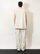 DRKSHDW Men's Sleeveless Denim Jacket White