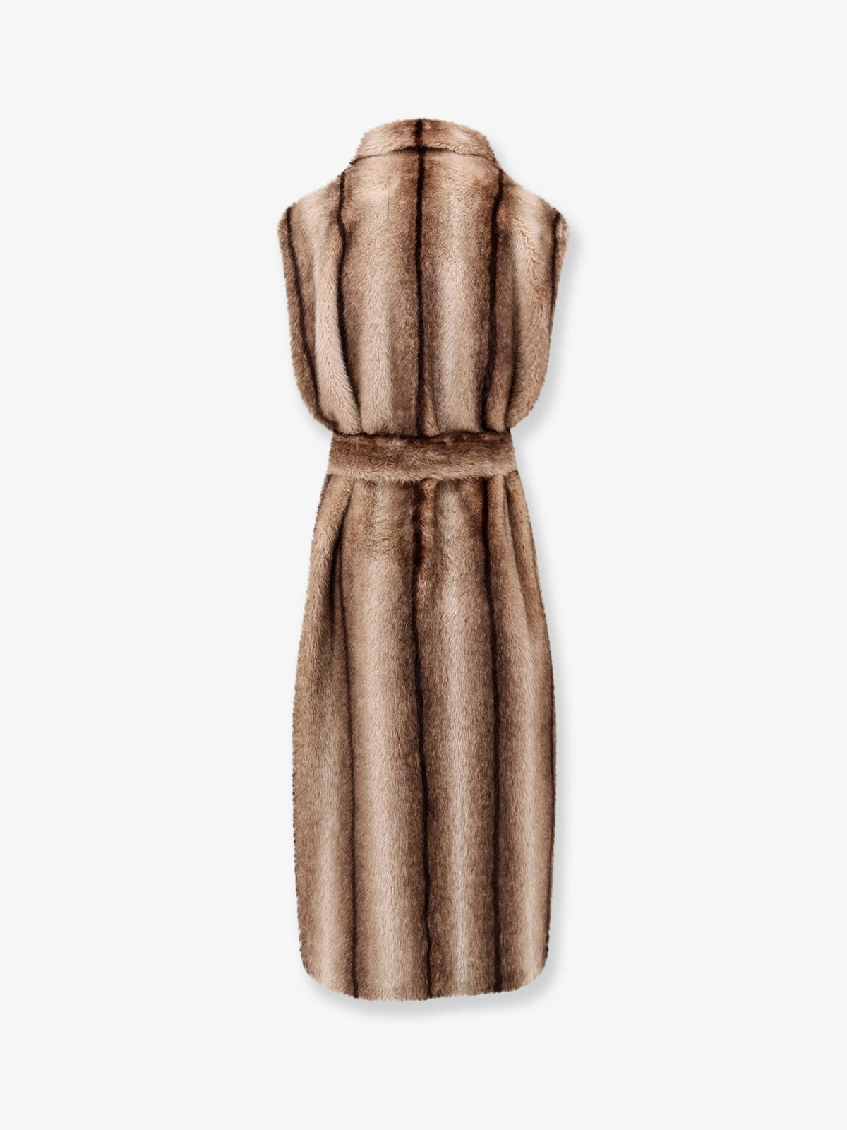Valentini 1972 Women's Sleeveless Faux Fur Coat Desert, view 2