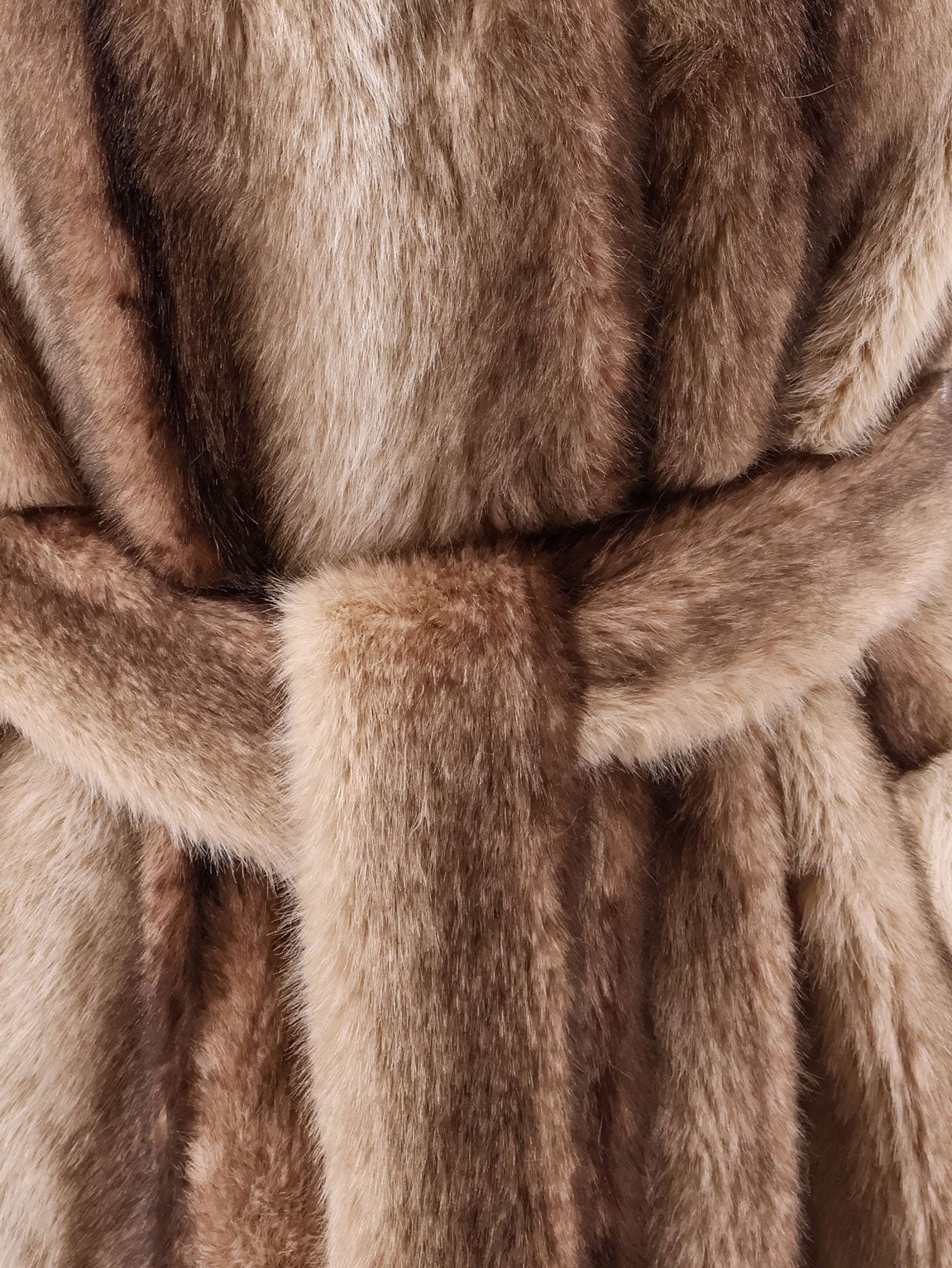 Valentini 1972 Women's Sleeveless Faux Fur Coat Desert, view 3