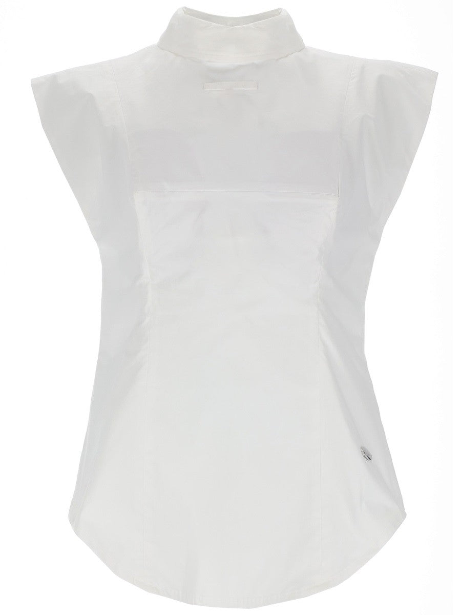 Jean Paul Gaultier Women's Sleeveless Inverted Shirt White