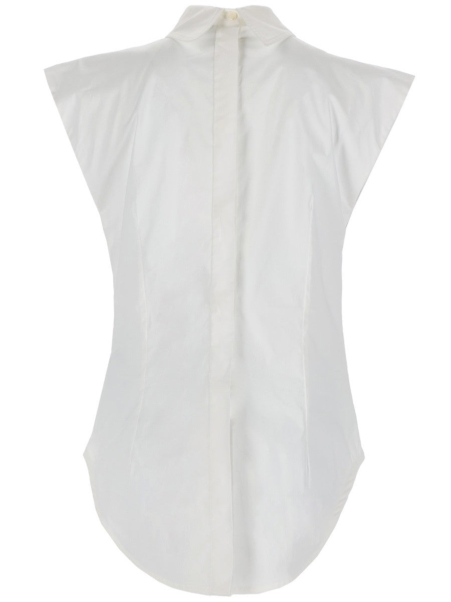 Jean Paul Gaultier Women's Sleeveless Inverted Shirt White
