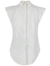 Jean Paul Gaultier Women's Sleeveless Inverted Shirt White