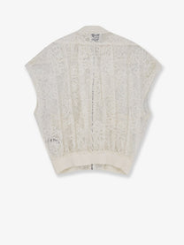 Nude Women's Sleeveless Lace Jacket White