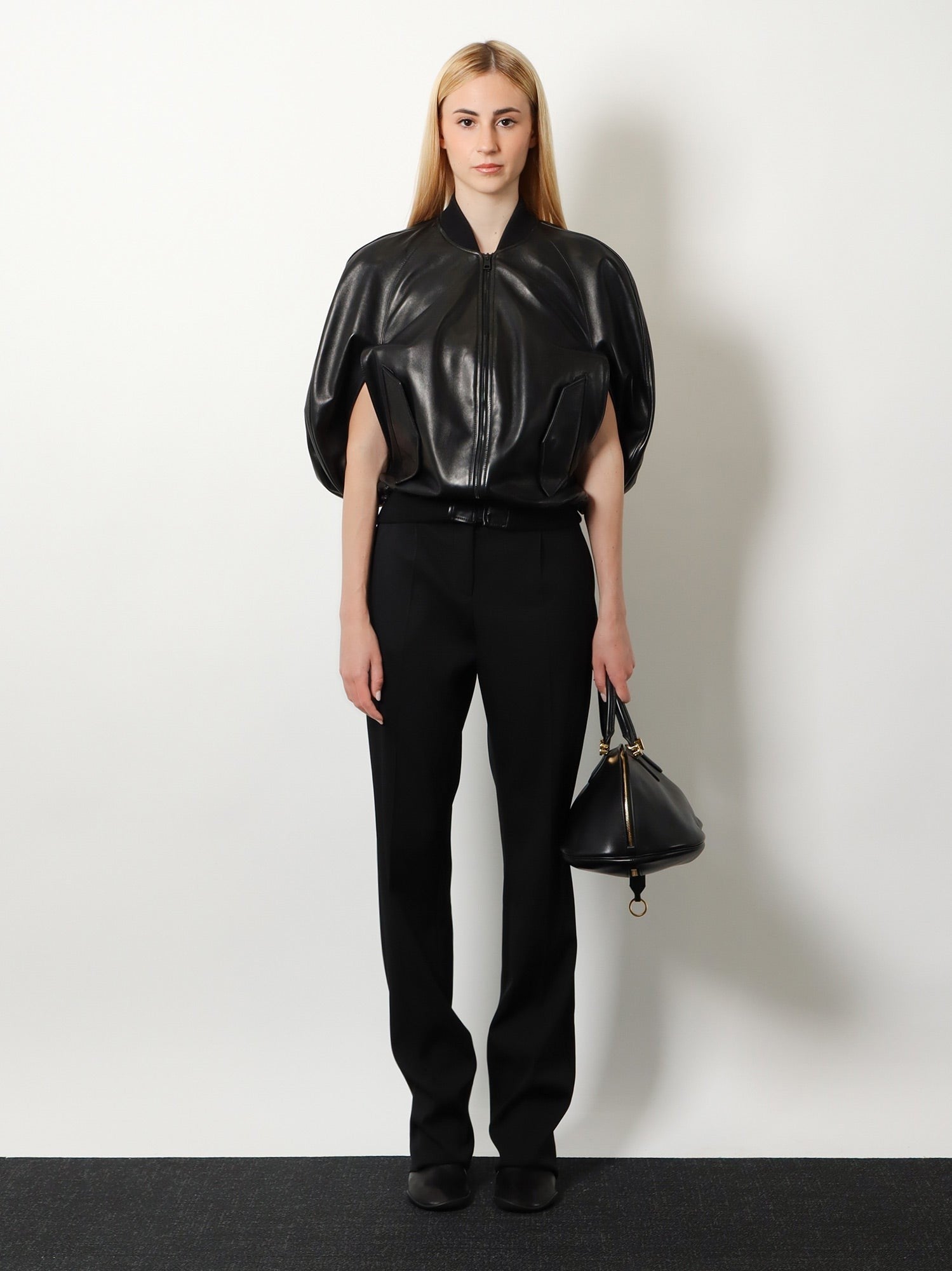 Balenciaga Women's Sleeveless Leather Jacket Black
