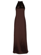 Alysi Women's Sleeveless Long Dress Brown