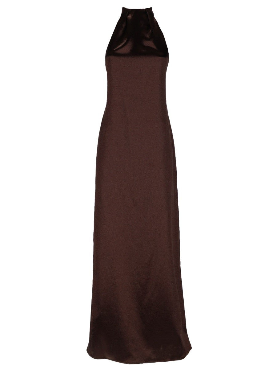 Alysi Women's Sleeveless Long Dress Brown