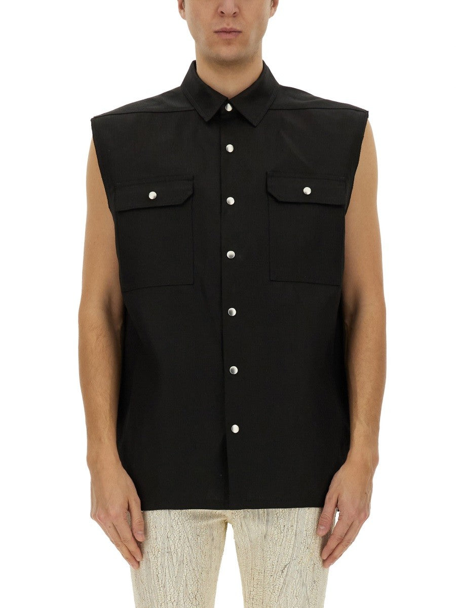 Rick Owens Men's Sleeveless Outershirt Jumbo Black Rick Owens