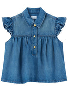 Ganni Women's Sleeveless Top Blue