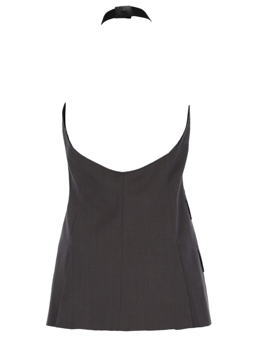Max Mara Women's Sleeveless Wool Top Grey