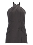 Max Mara Women's Sleeveless Wool Top Grey