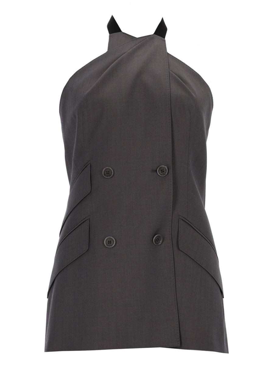 Max Mara Women's Sleeveless Wool Top Grey