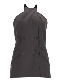Max Mara Women's Sleeveless Wool Top Grey