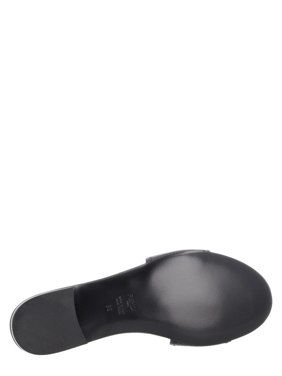 Fendi Women's Leather Nera Slide Baguette Black, view 6