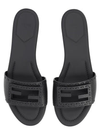 Fendi Women's Leather Nera Slide Baguette Black, view 5
