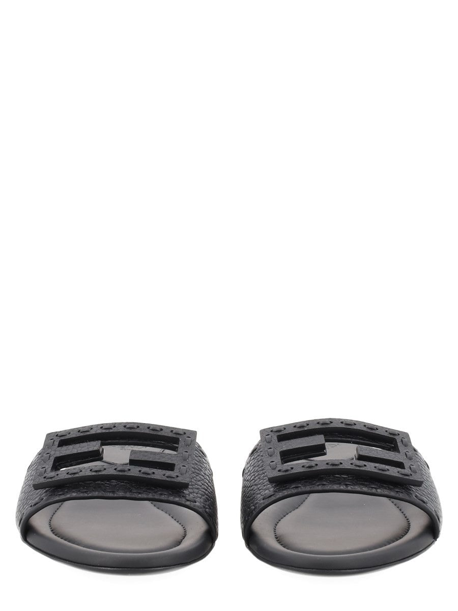 Fendi Women's Leather Nera Slide Baguette Black, view 3