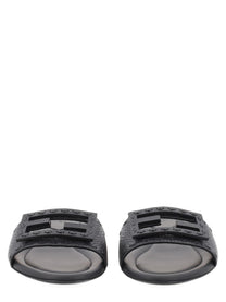 Fendi Women's Leather Nera Slide Baguette Black, view 3