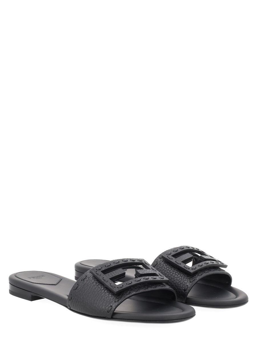 Fendi Women's Leather Nera Slide Baguette Black, view 2