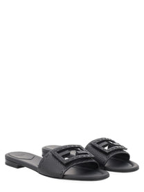 Fendi Women's Leather Nera Slide Baguette Black, view 2
