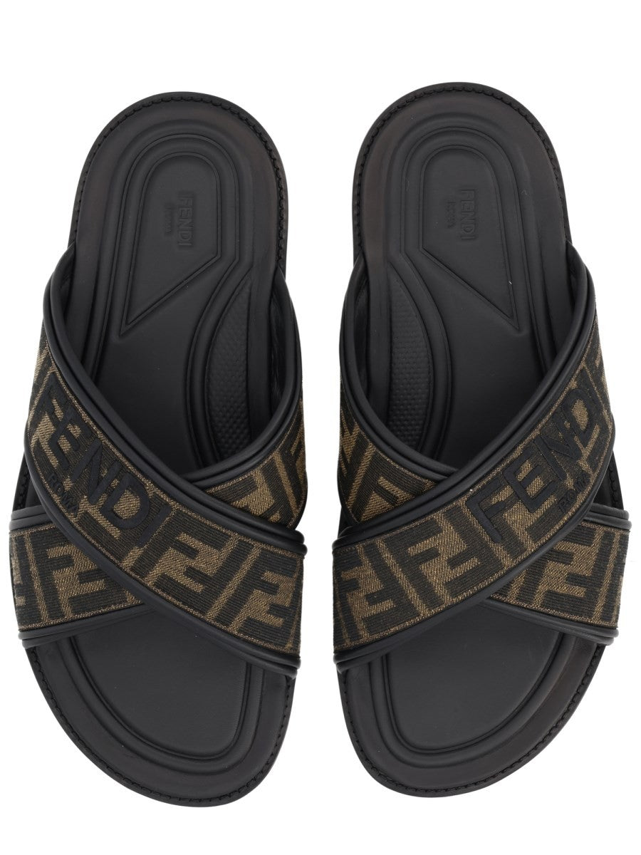 Fendi Men's Slide Con Brown