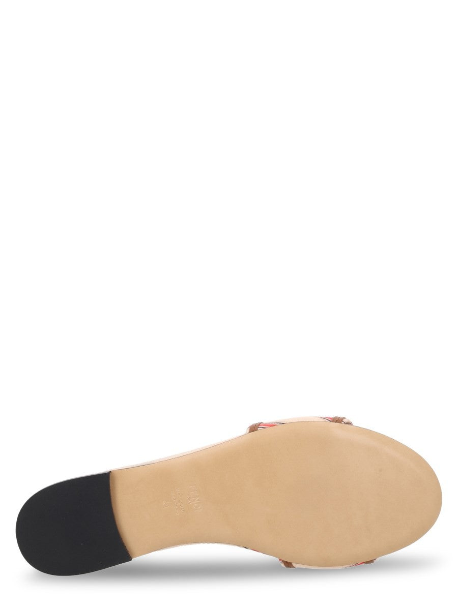 Fendi Women's Slide in Canvas FF Con Beige