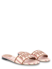 Fendi Women's Slide in Canvas FF Con Beige