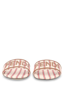 Fendi Women's Slide in Canvas FF Con Beige