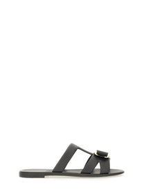 Ferragamo Women's Slide Sandal New Vara Black