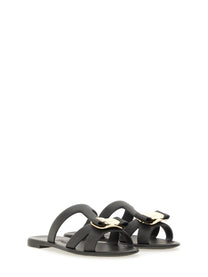 Ferragamo Women's Slide Sandal New Vara Black