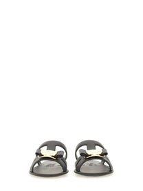 Ferragamo Women's Slide Sandal New Vara Black