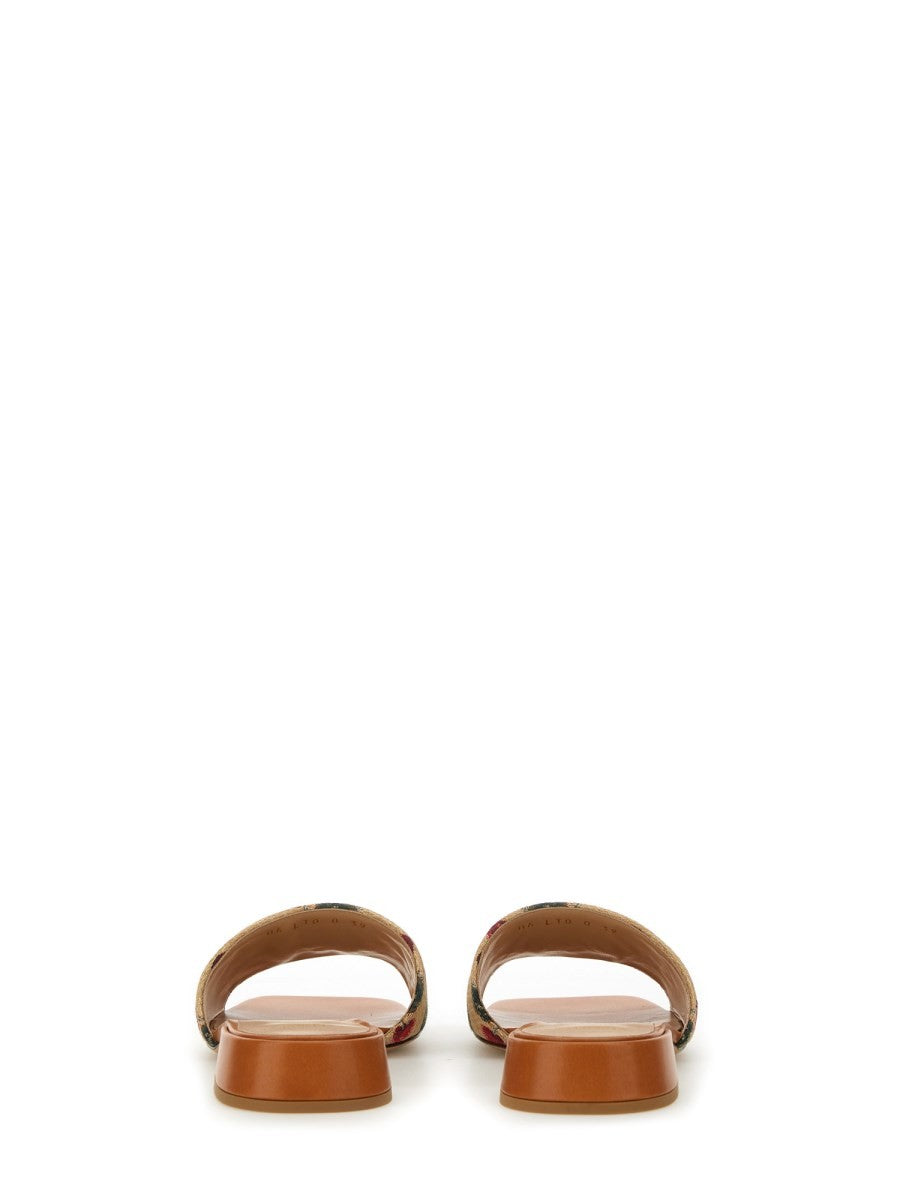 Valentino Women's Slide Sandal Vlogo Signature Beige