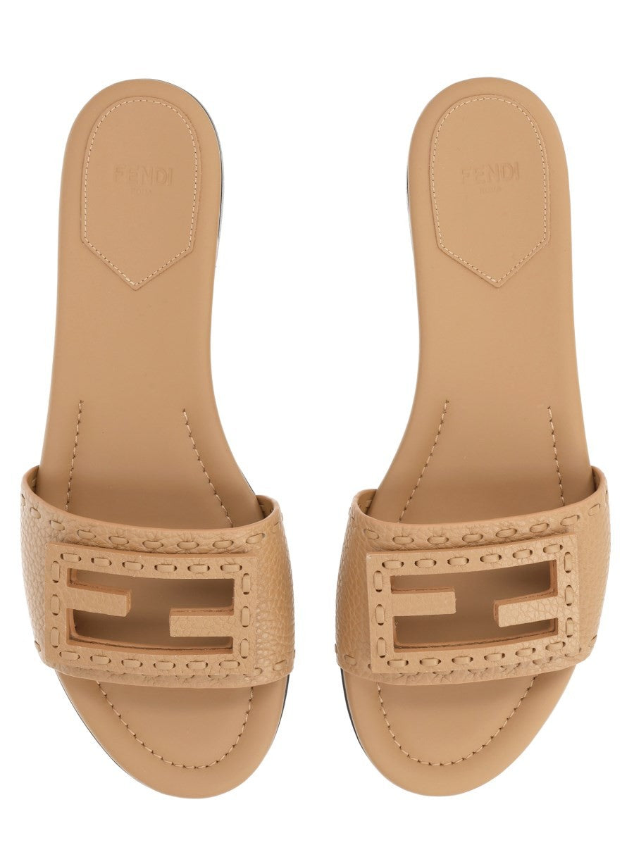 Fendi Women's Slide Tube with Fascia Beige, view 5
