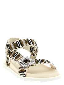 Roger Vivier Slidy Viv Trek Sandals Gold