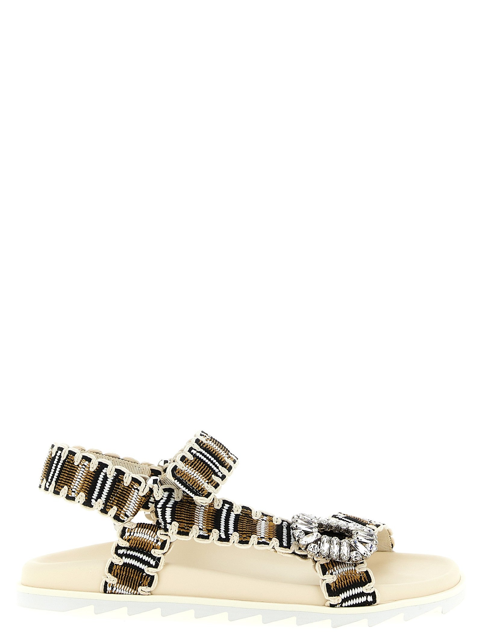 Roger Vivier Slidy Viv Trek Sandals Gold