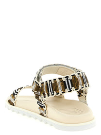 Roger Vivier Slidy Viv Trek Sandals Gold