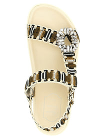 Roger Vivier Slidy Viv Trek Sandals Gold