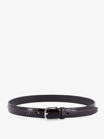 Toteme Women's Slim Croco Embossed Leather Belt Brown