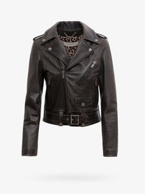 Golden Goose Women's Slim Fit Destiny Lived in Effect Leather Biker Black