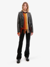 Golden Goose Women's Slim Fit Destiny Lived in Effect Leather Biker Black