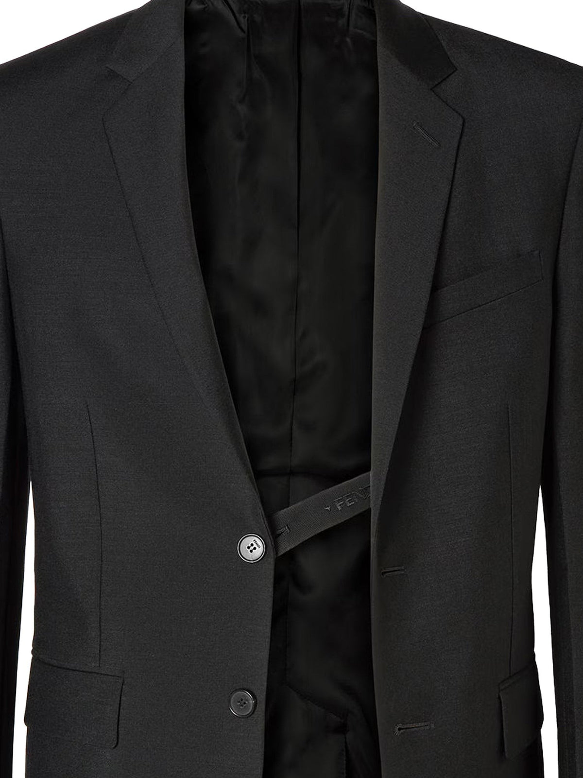 Fendi Men's Slim Fit Kid Mohair Blazer Black