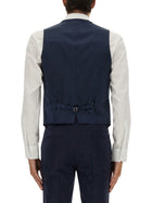 HUGO BOSS Men's Slim Fit Vest Blue, view 3