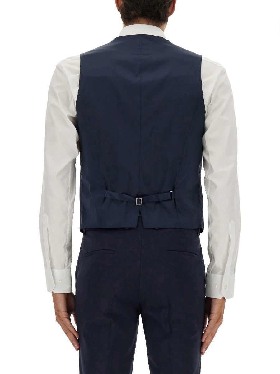 HUGO BOSS Men's Slim Fit Vest Blue, view 3