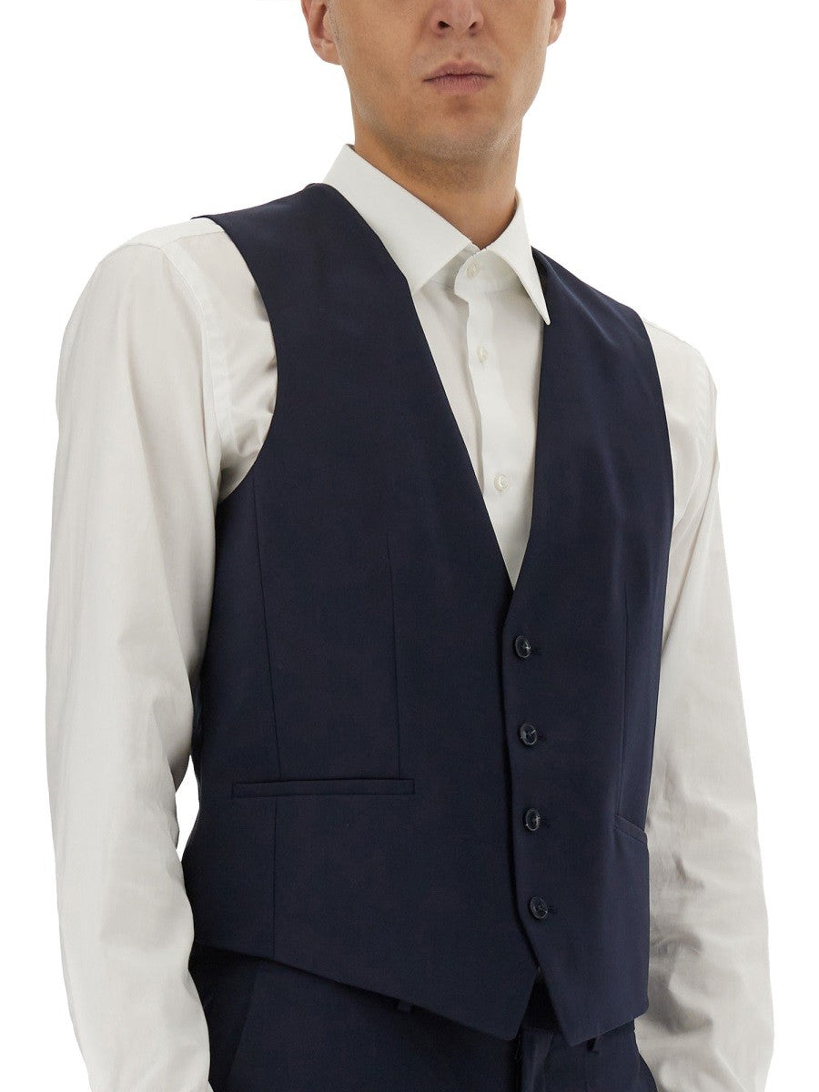 HUGO BOSS Men's Slim Fit Vest Blue, view 4