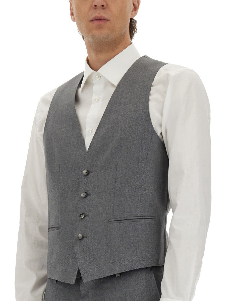 Boss Men's Slim Fit Vest Grey