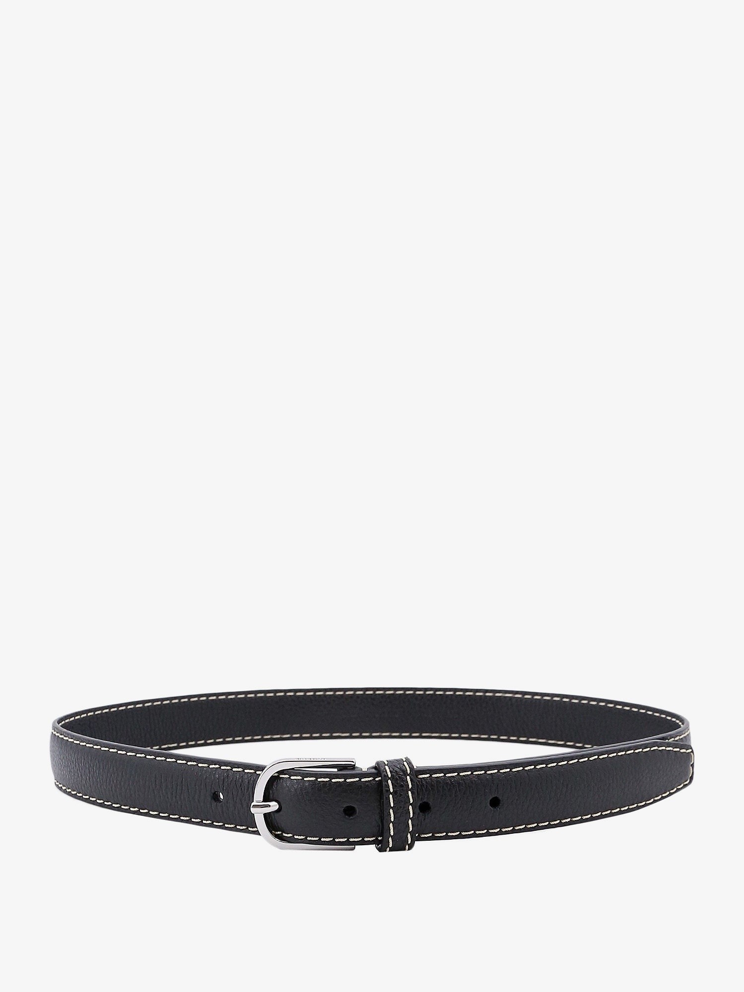 Toteme Women's Slim Grained Leather Belt Black
