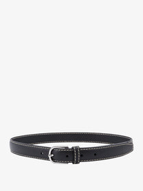 Toteme Women's Slim Grained Leather Belt Black
