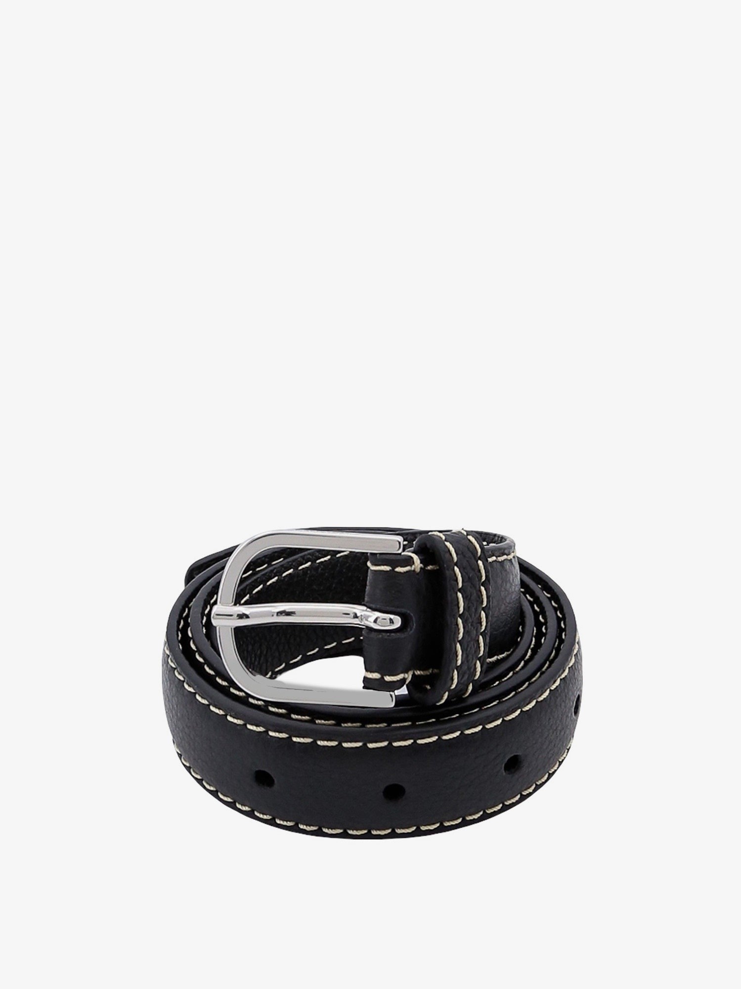 Toteme Women's Slim Grained Leather Belt Black